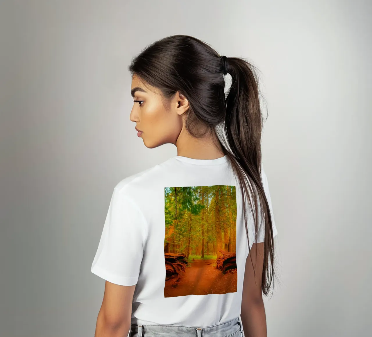 fallen tree split in two at the forest t-shirt by PASMING