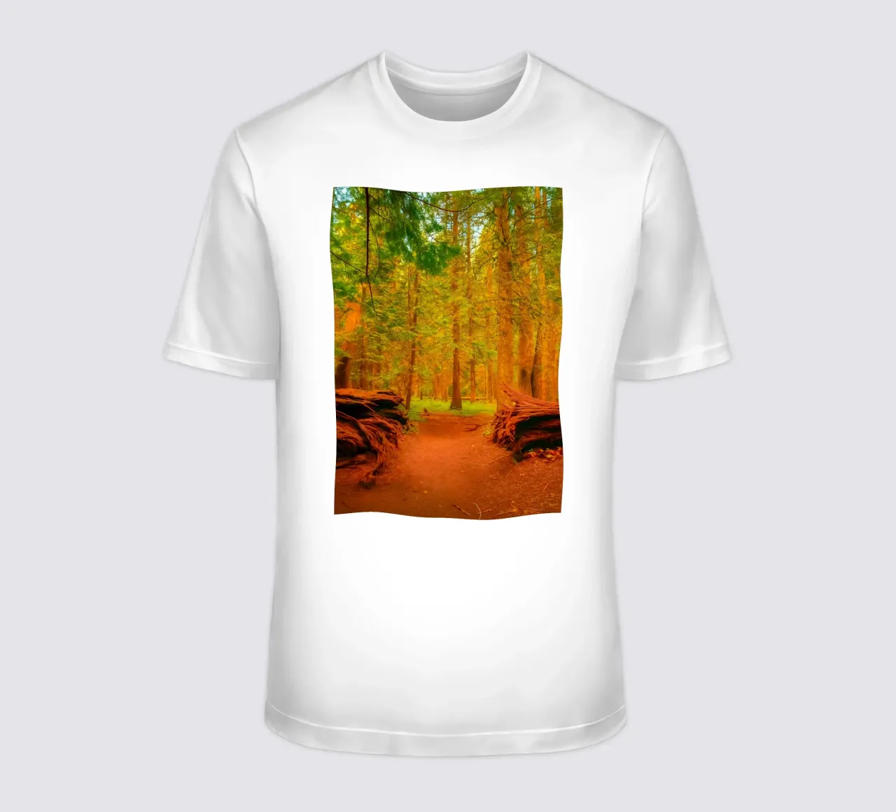 fallen tree split in two at the forest t-shirt by PASMING