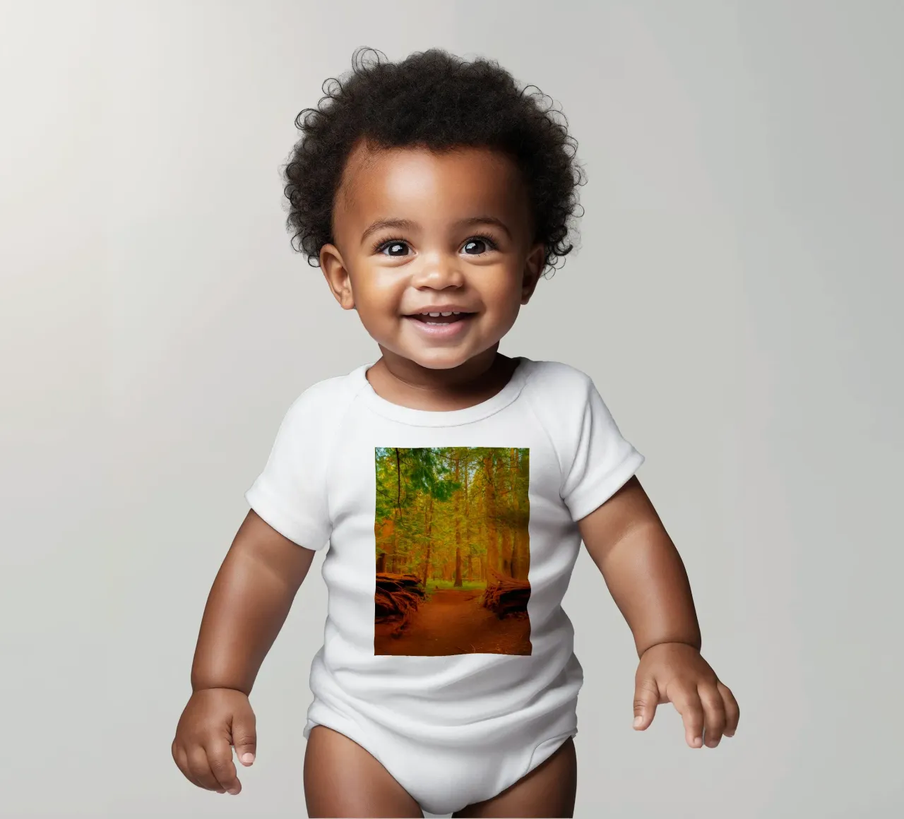 arbre tombé en deux dans la forêt body bébé de PASMING