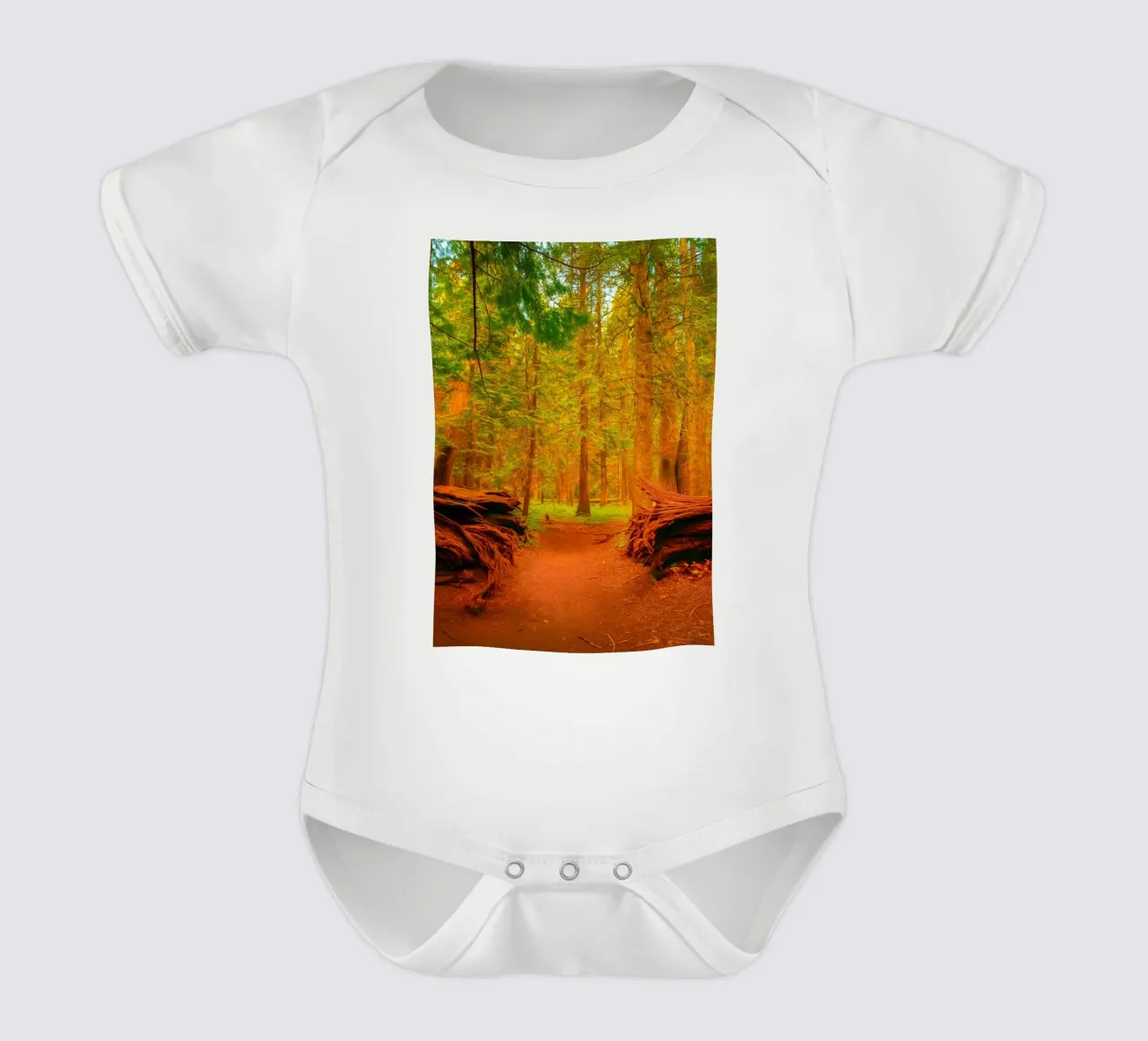umgestürzter Baum im Wald in zwei Teile gespalten Kurzarm Babybody von PASMING