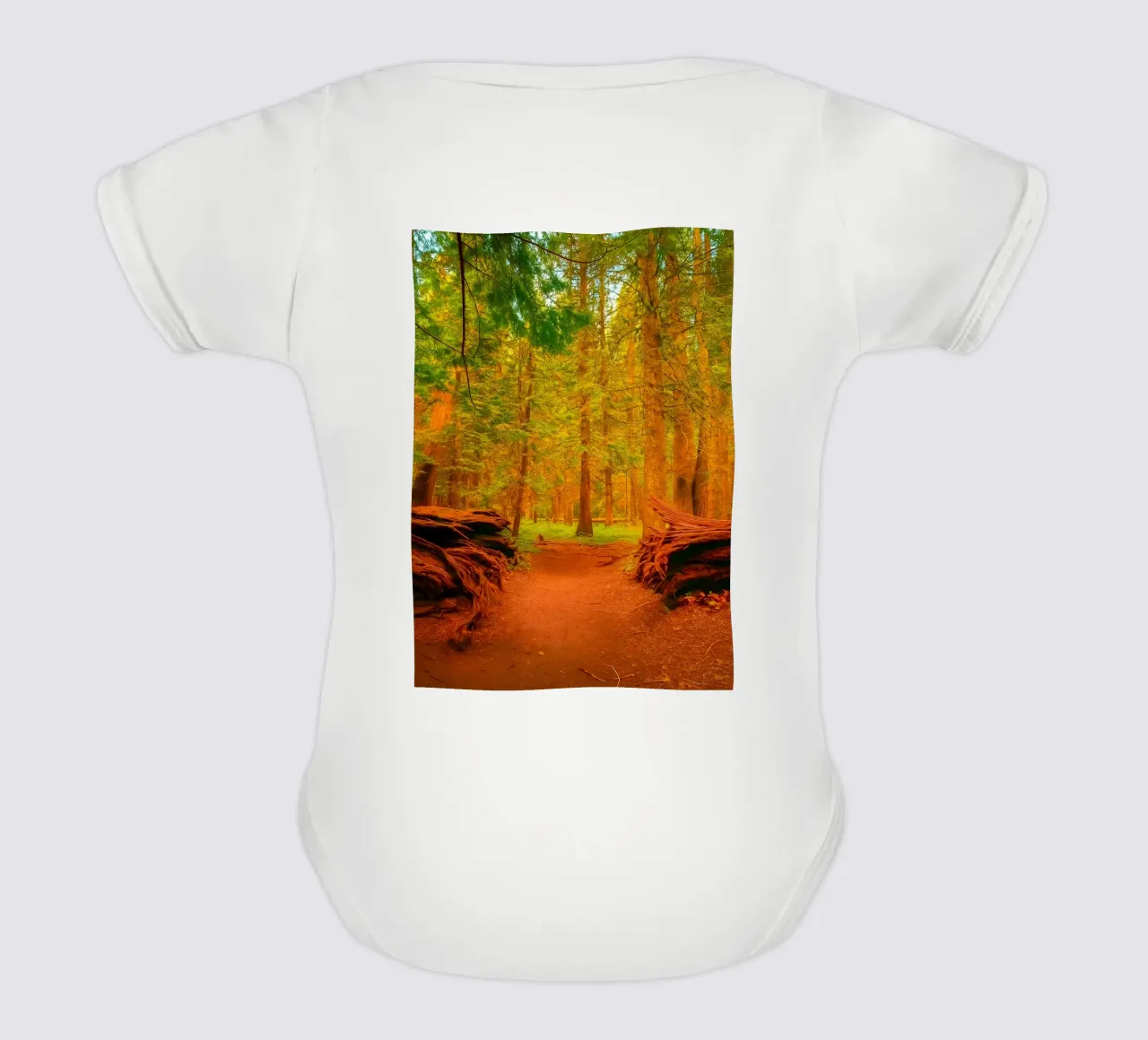 umgestürzter Baum im Wald in zwei Teile gespalten Kurzarm Babybody von PASMING
