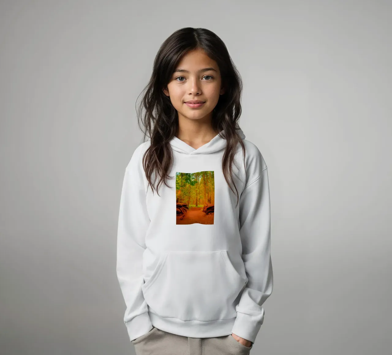 umgestürzter Baum im Wald in zwei Teile gespalten Kinder Hoodie von PASMING