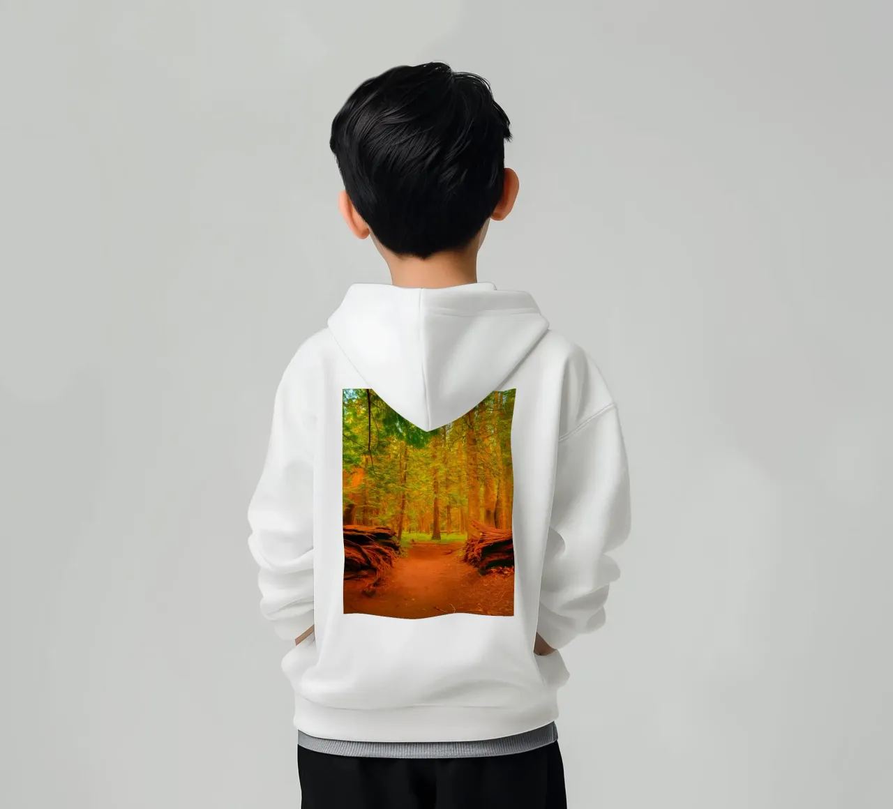 umgestürzter Baum im Wald in zwei Teile gespalten Kinder Hoodie von PASMING