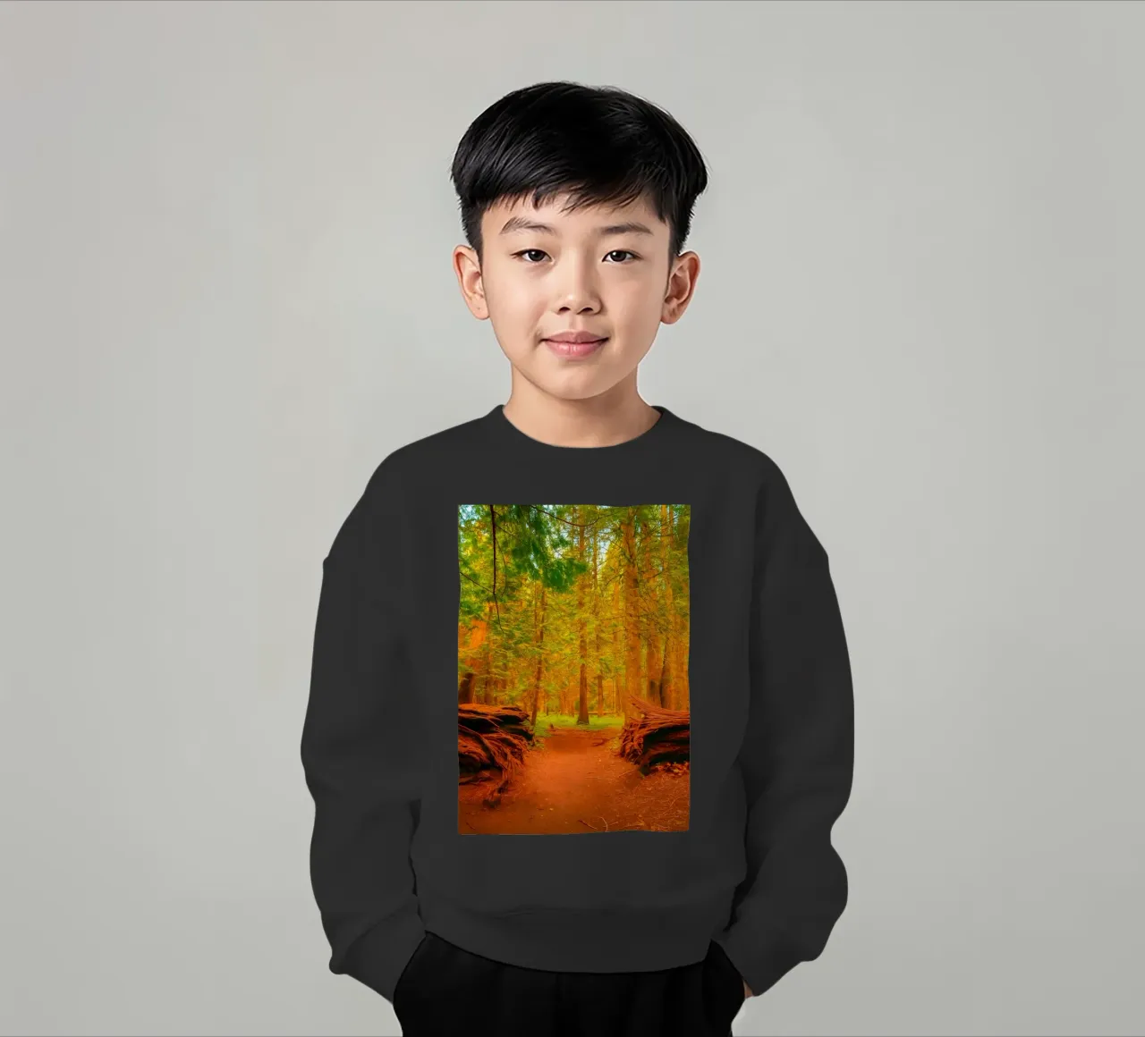 albero caduto diviso in due nel bosco felpa bambino da PASMING