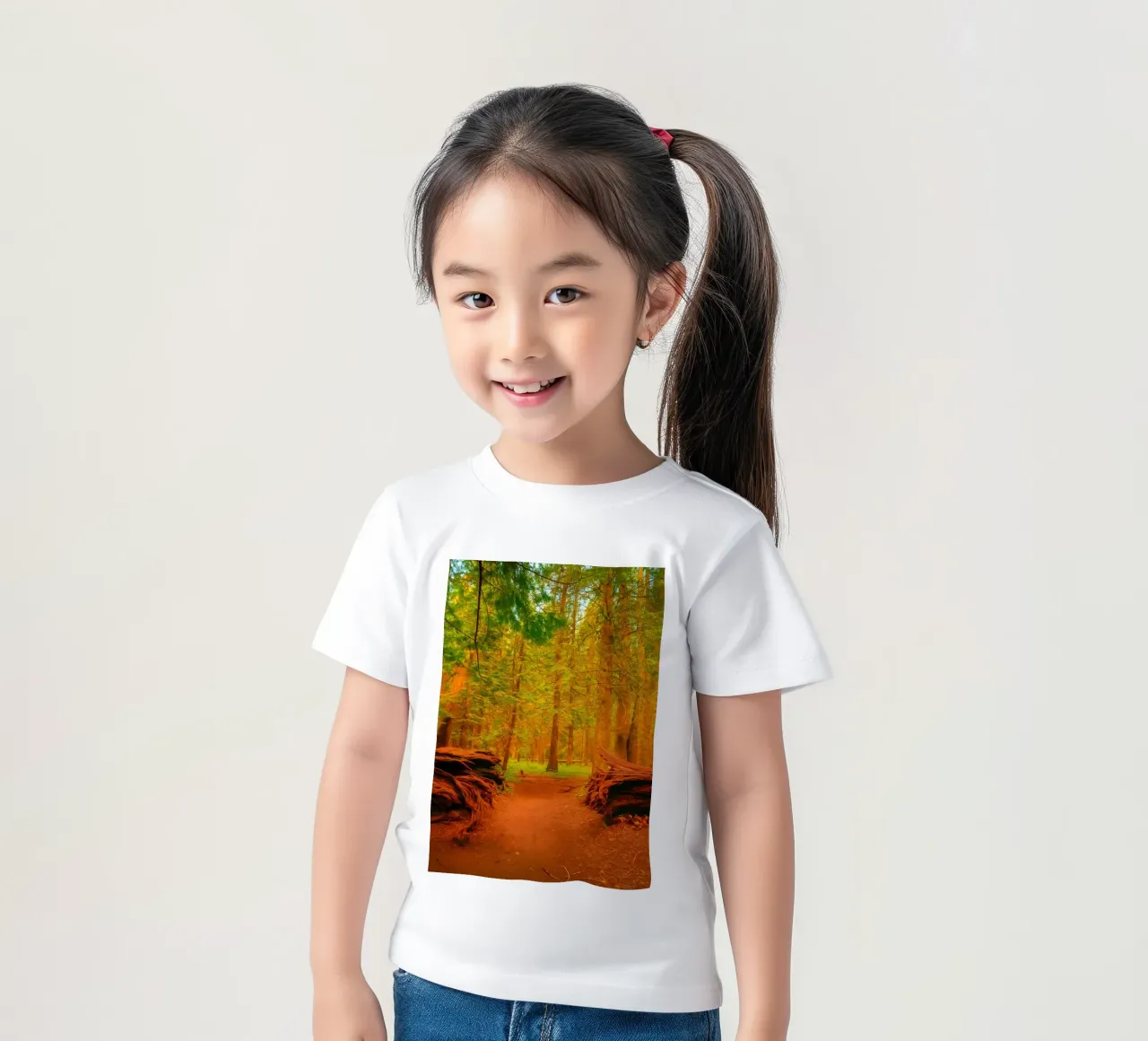 albero caduto diviso in due nel bosco t-shirt bambini da PASMING