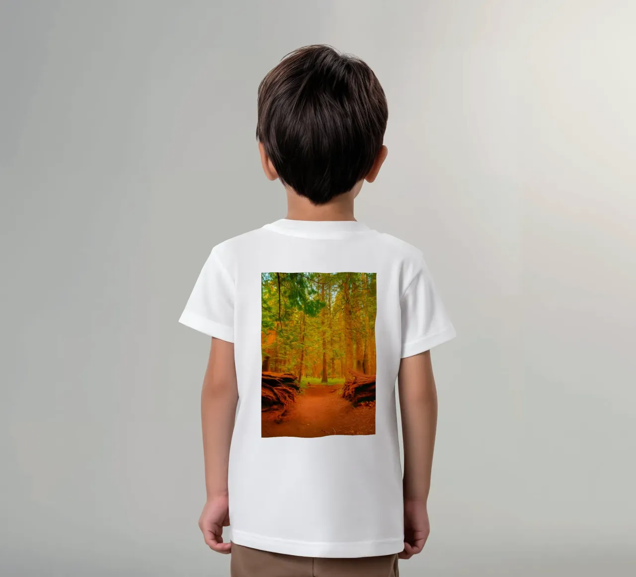 albero caduto diviso in due nel bosco t-shirt bambini da PASMING