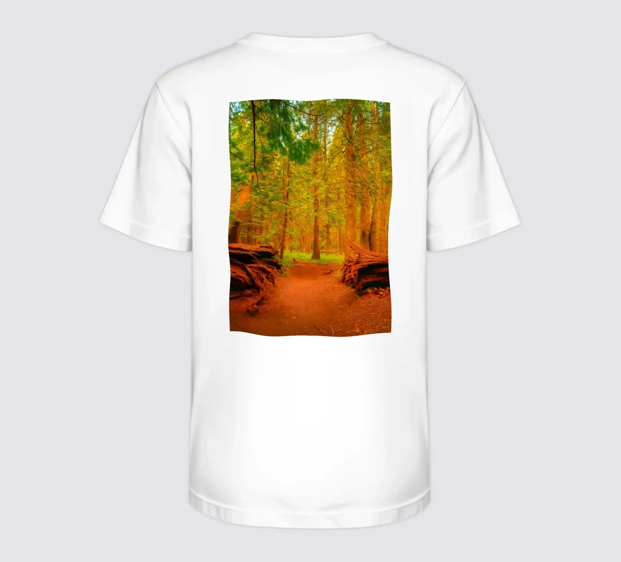 albero caduto diviso in due nel bosco t-shirt bambini da PASMING