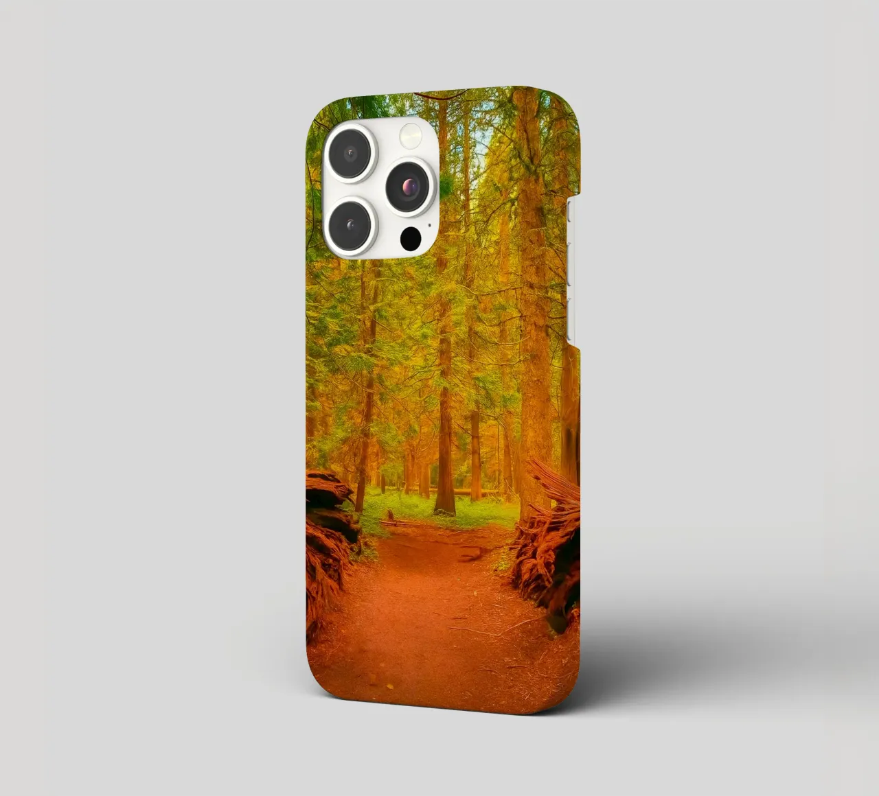 umgestürzter Baum im Wald in zwei Teile gespalten iPhone Hülle von PASMING