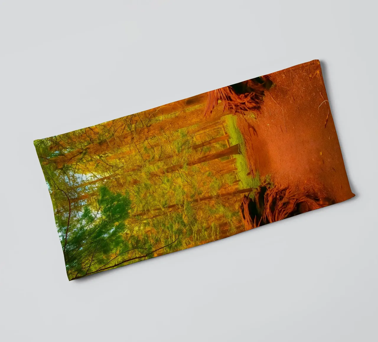 albero caduto diviso in due nel bosco asciugamano da bagno da PASMING