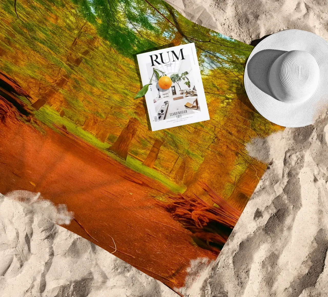fallen tree split in two at the forest beach towel by PASMING