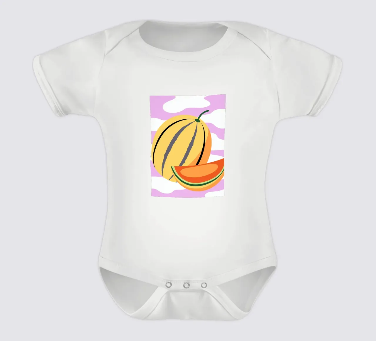 Frische gelbe Wassermelone Kurzarm Babybody von OFFICIAL FRUIT & VEGETABLES