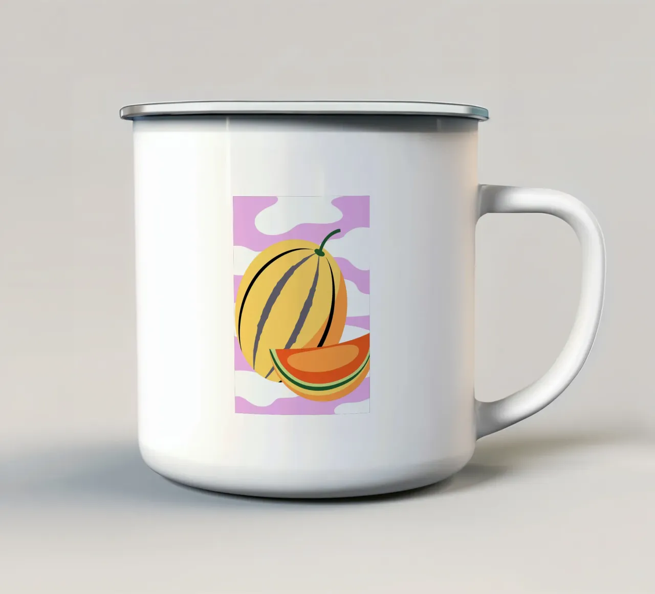 Pastèque jaune fraîche mug en émail de OFFICIAL FRUIT & VEGETABLES