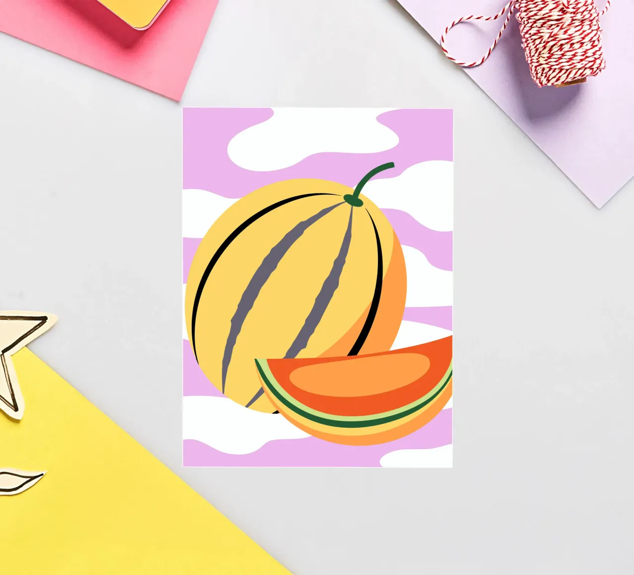 Pastèque jaune fraîche autocollant de OFFICIAL FRUIT & VEGETABLES