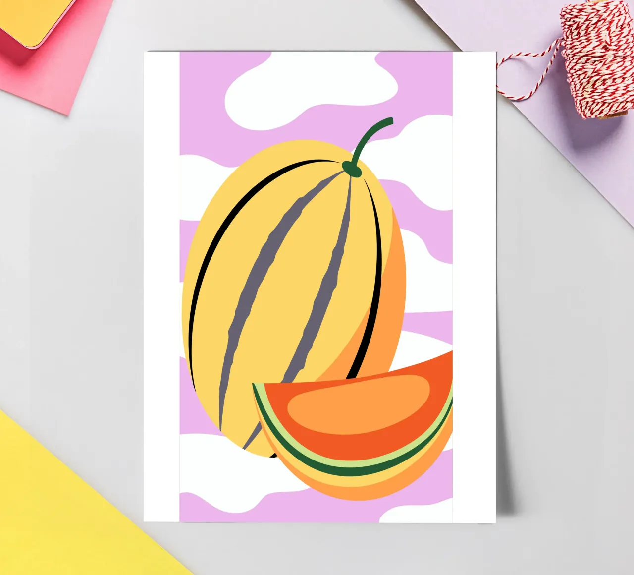Pastèque jaune fraîche planche autocollant de OFFICIAL FRUIT & VEGETABLES