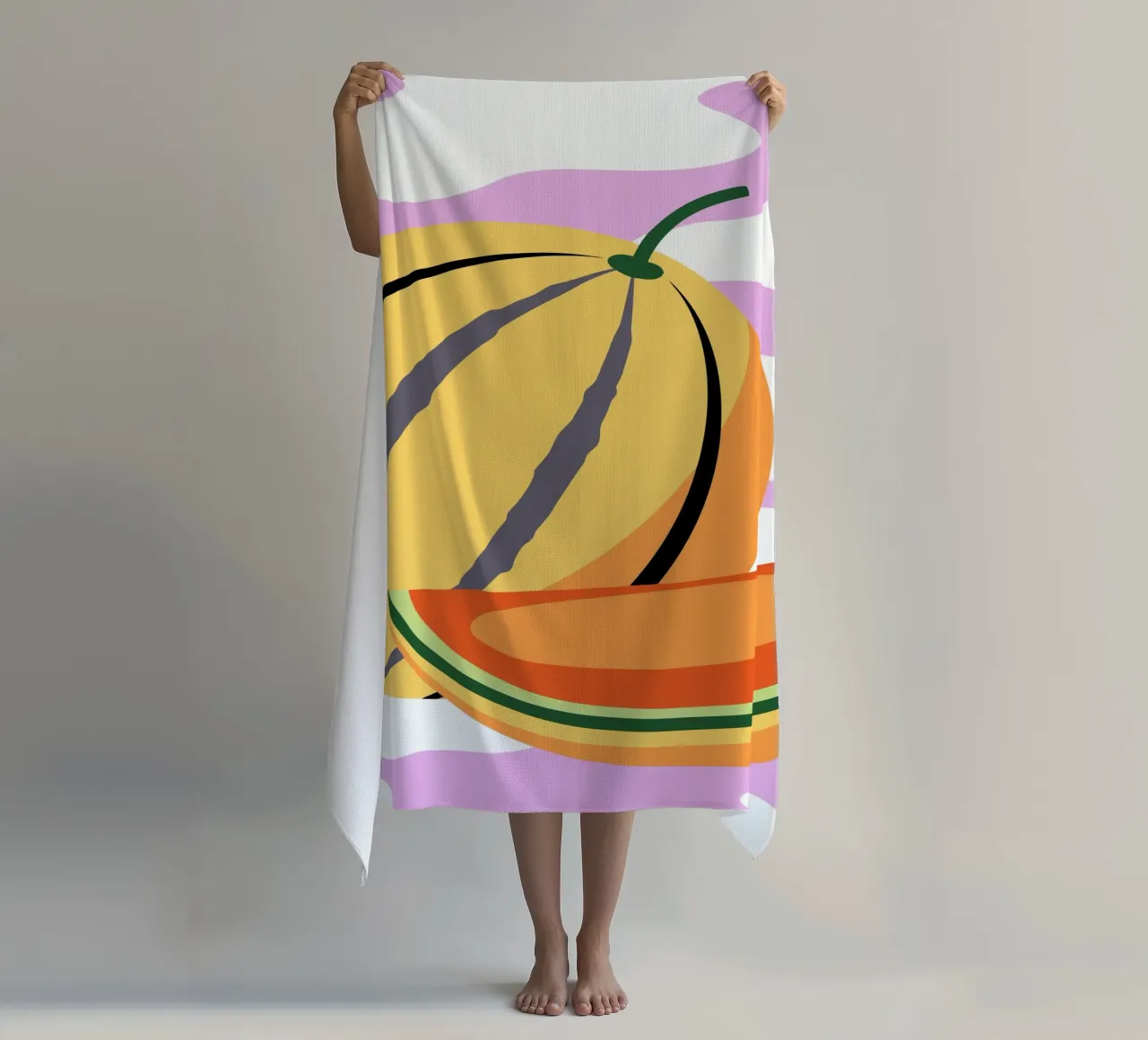 Pastèque jaune fraîche serviette de plage de OFFICIAL FRUIT & VEGETABLES