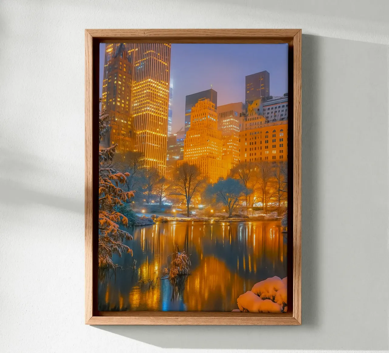 meer in de voortuin van hoge gebouwen canvas van PASMING