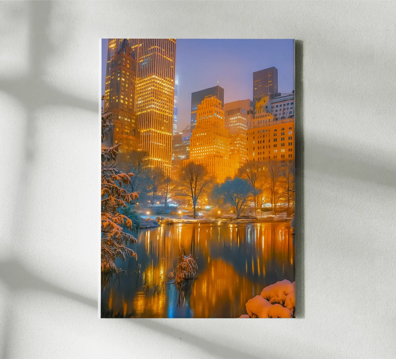 meer in de voortuin van hoge gebouwen canvas van PASMING