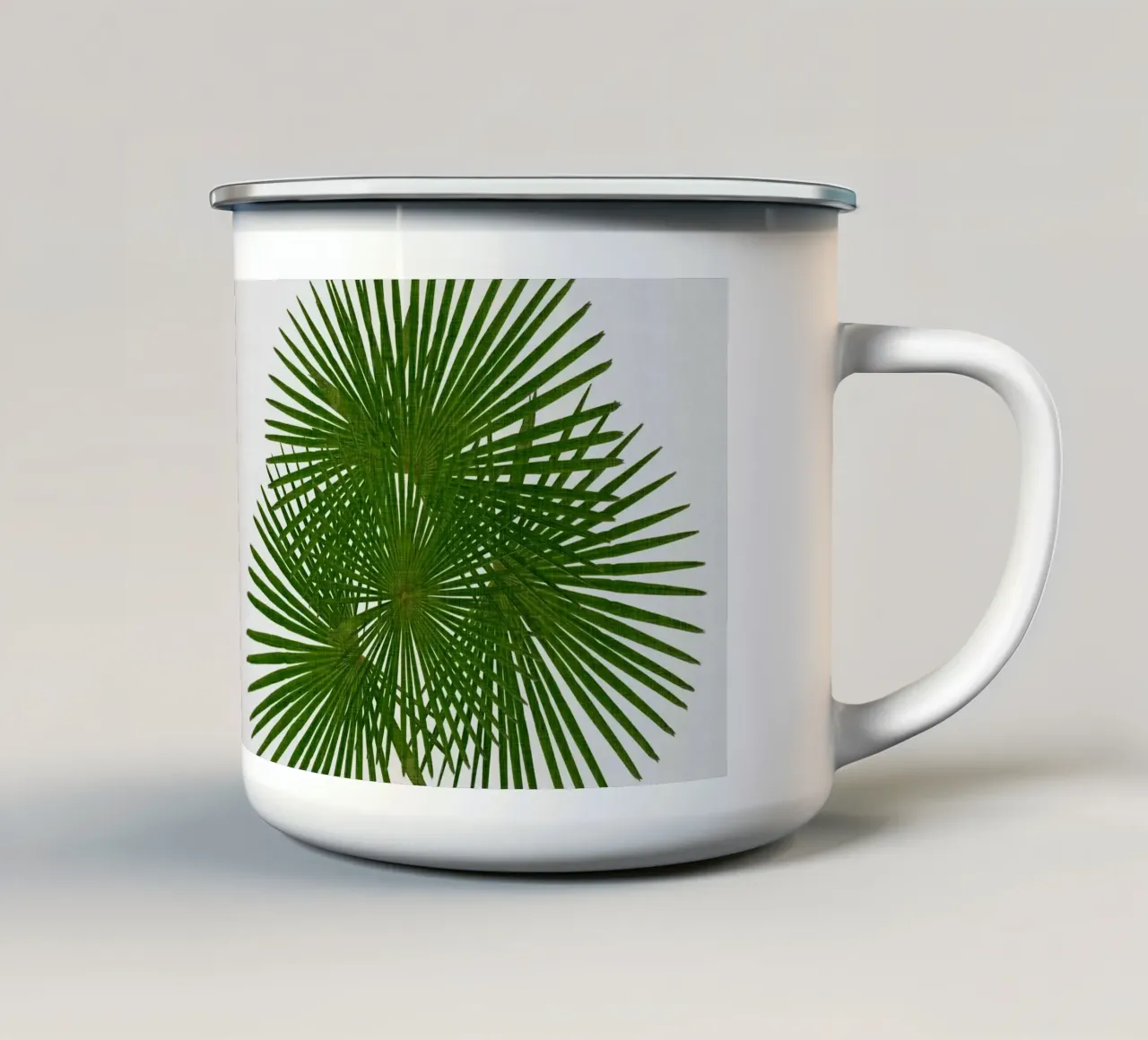 Ventaglio Palm tazza in smalto da Orara Studio