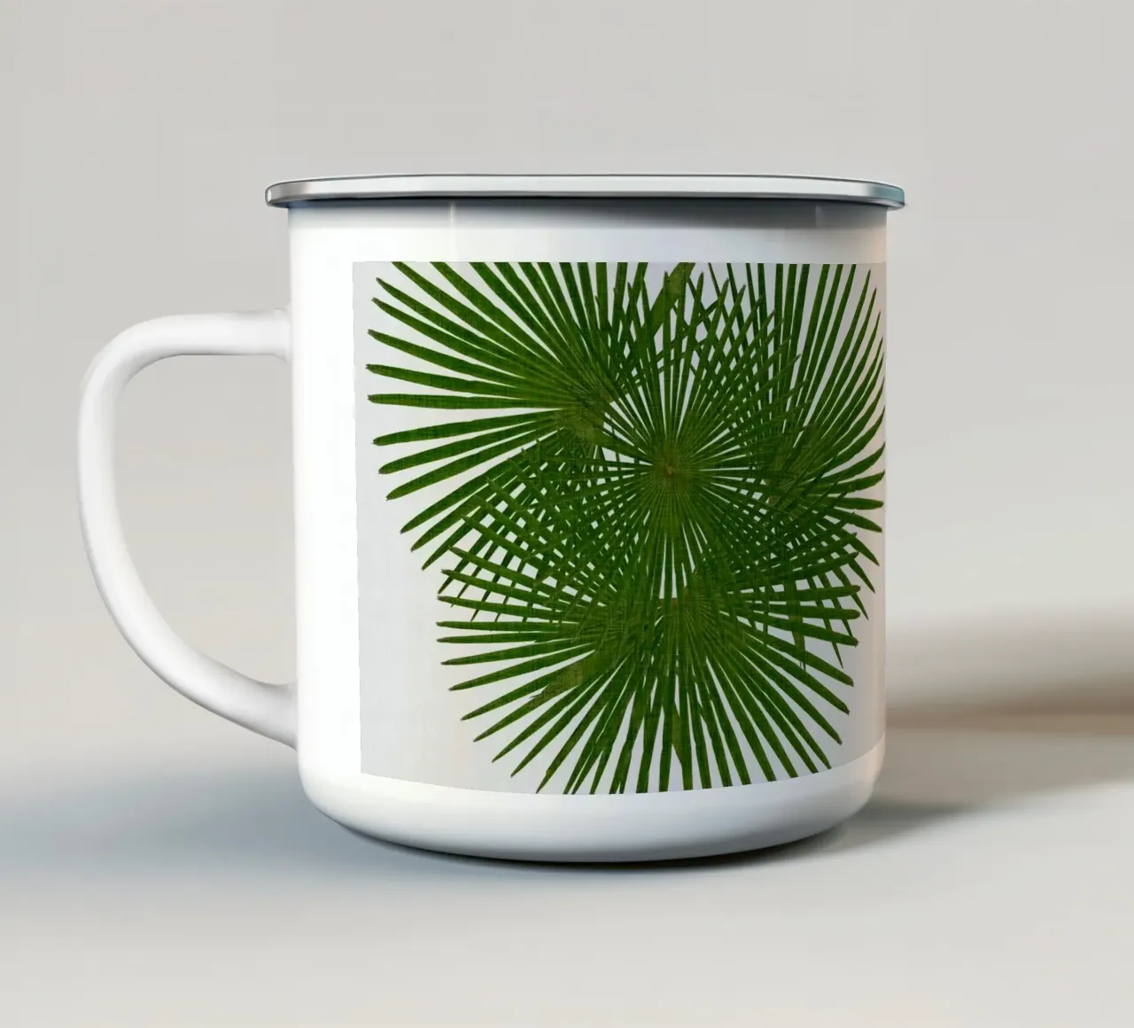 Ventaglio Palm tazza in smalto da Orara Studio