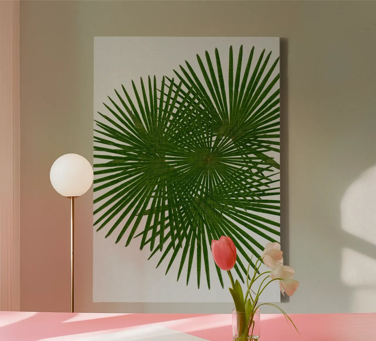 Fan Palm canvas with Floater frame by Orara Studio