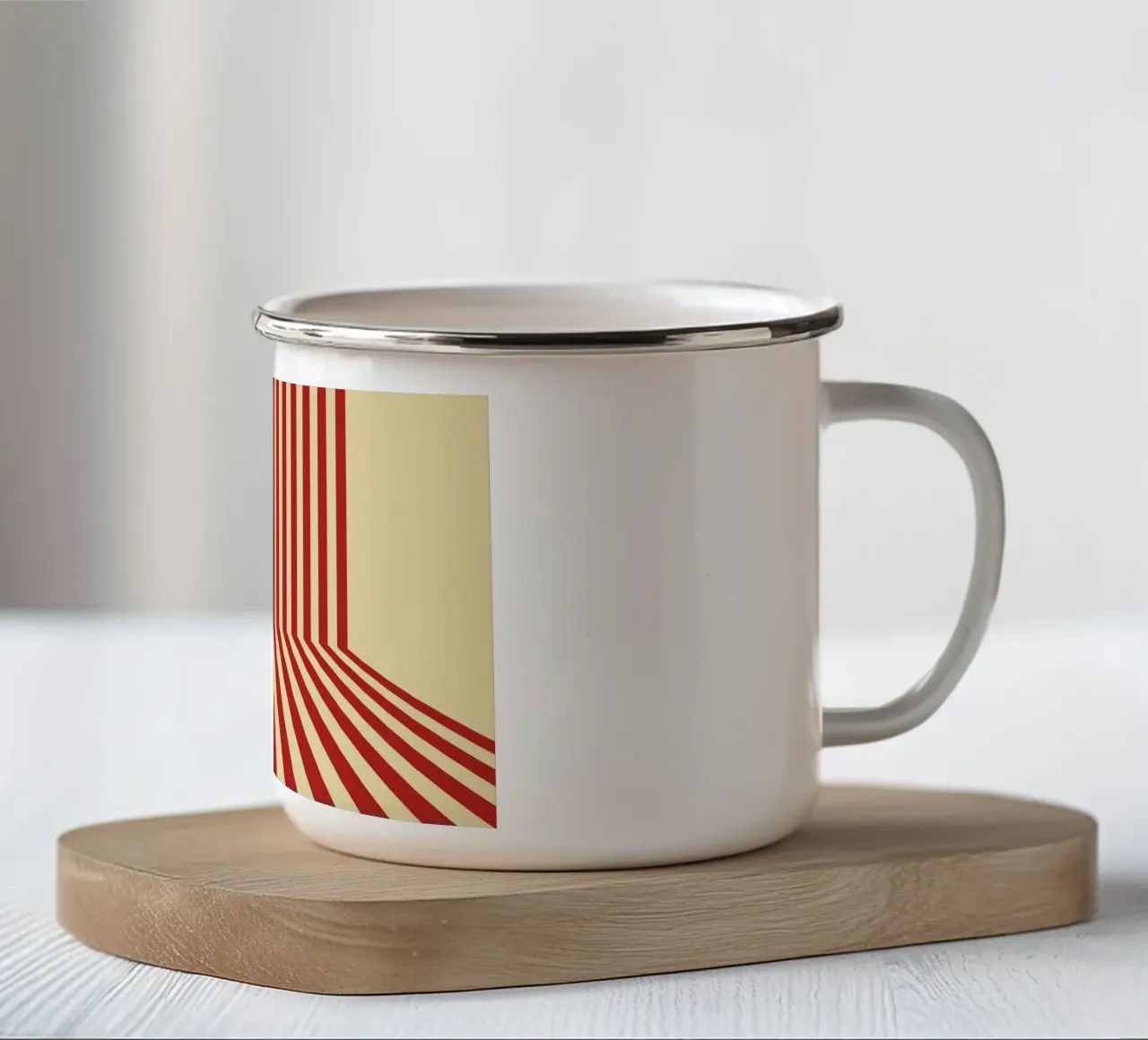 Line Strip Retro Old tazza in smalto da Studio Fun Boy