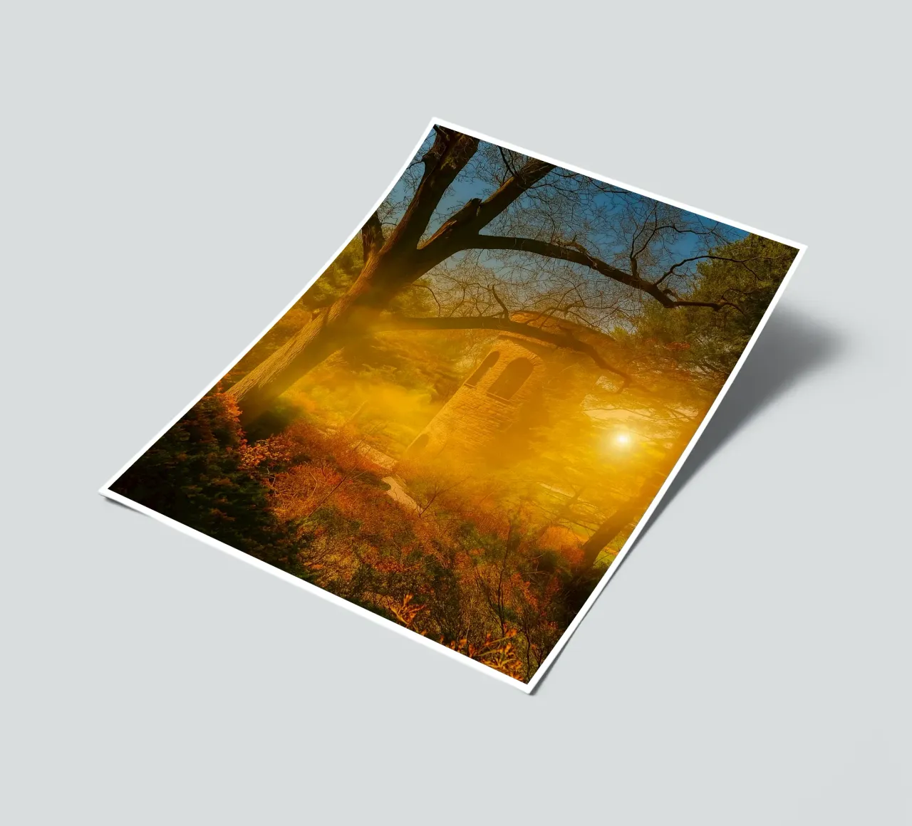 old building in the middle of the forest sticker sheet by PASMING