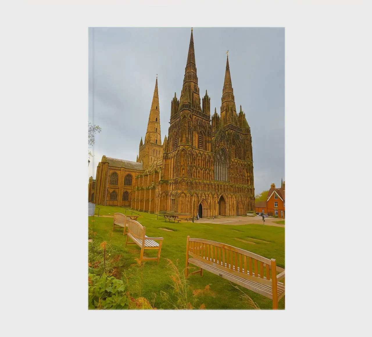 vieille église devant un beau parc carnet de notes de PASMING