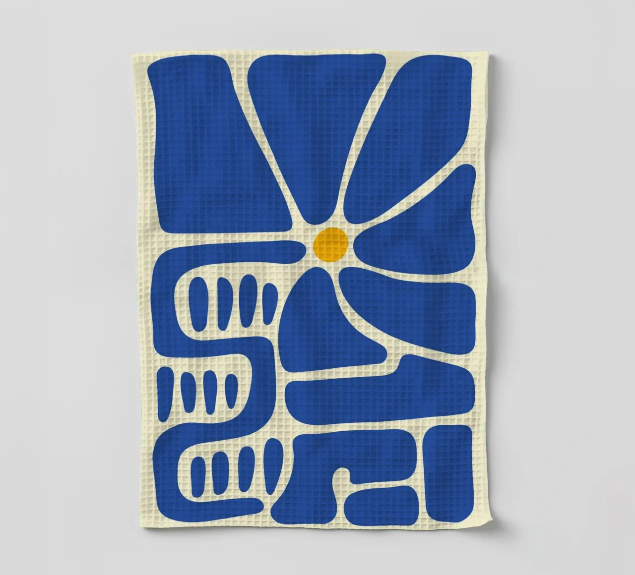 Blaue Blume abstrakt Geschirrtuch von Studio Fun Boy