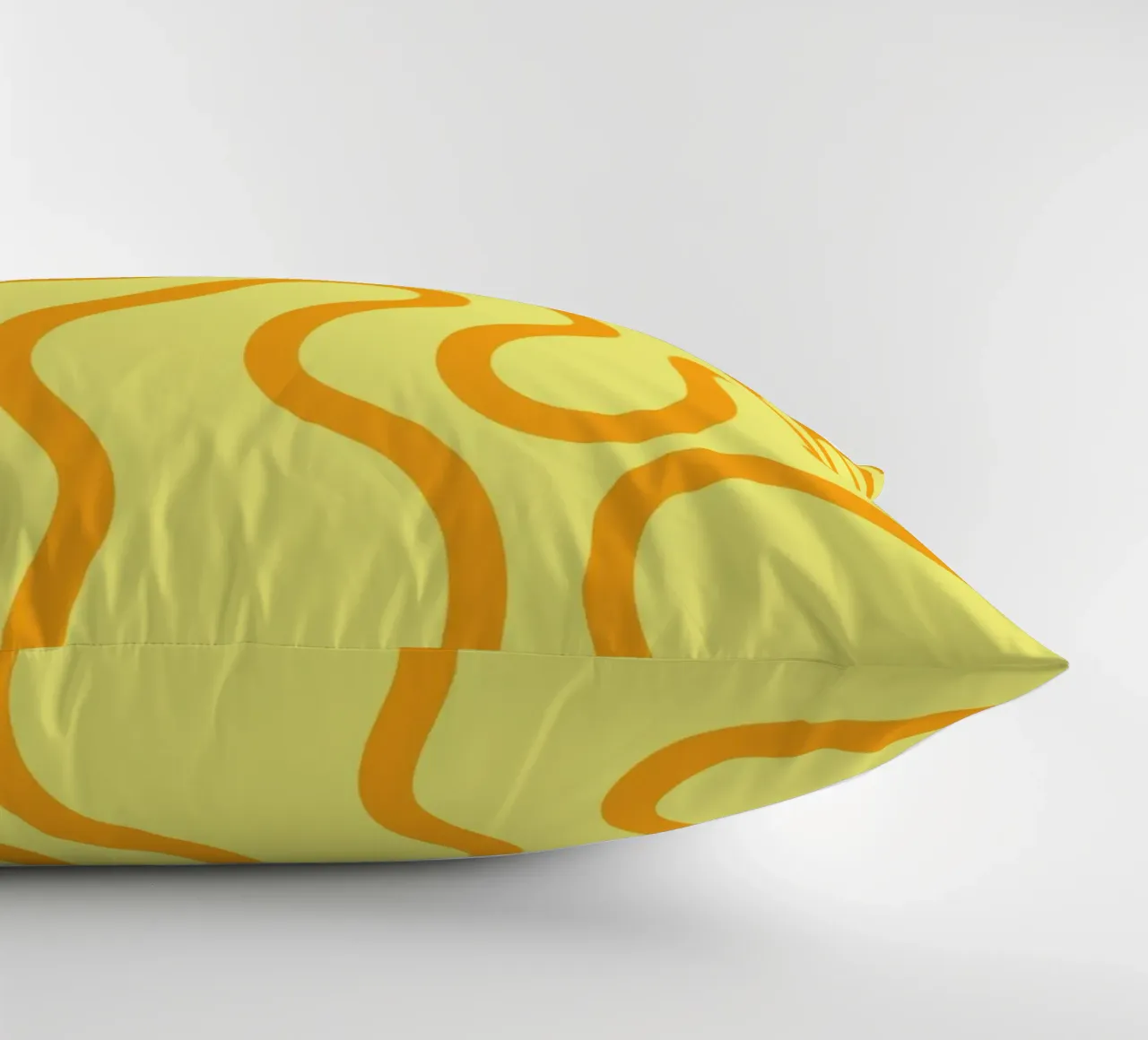 Line Art Käse gelb Kissen von Studio Fun Boy