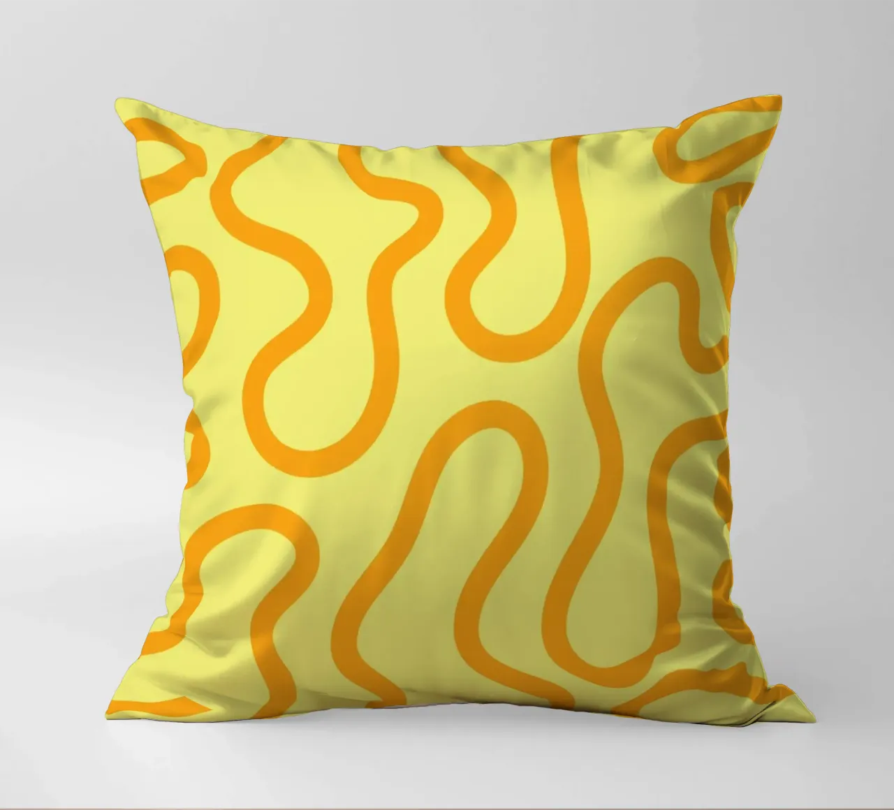 Line Art Käse gelb Kissen von Studio Fun Boy