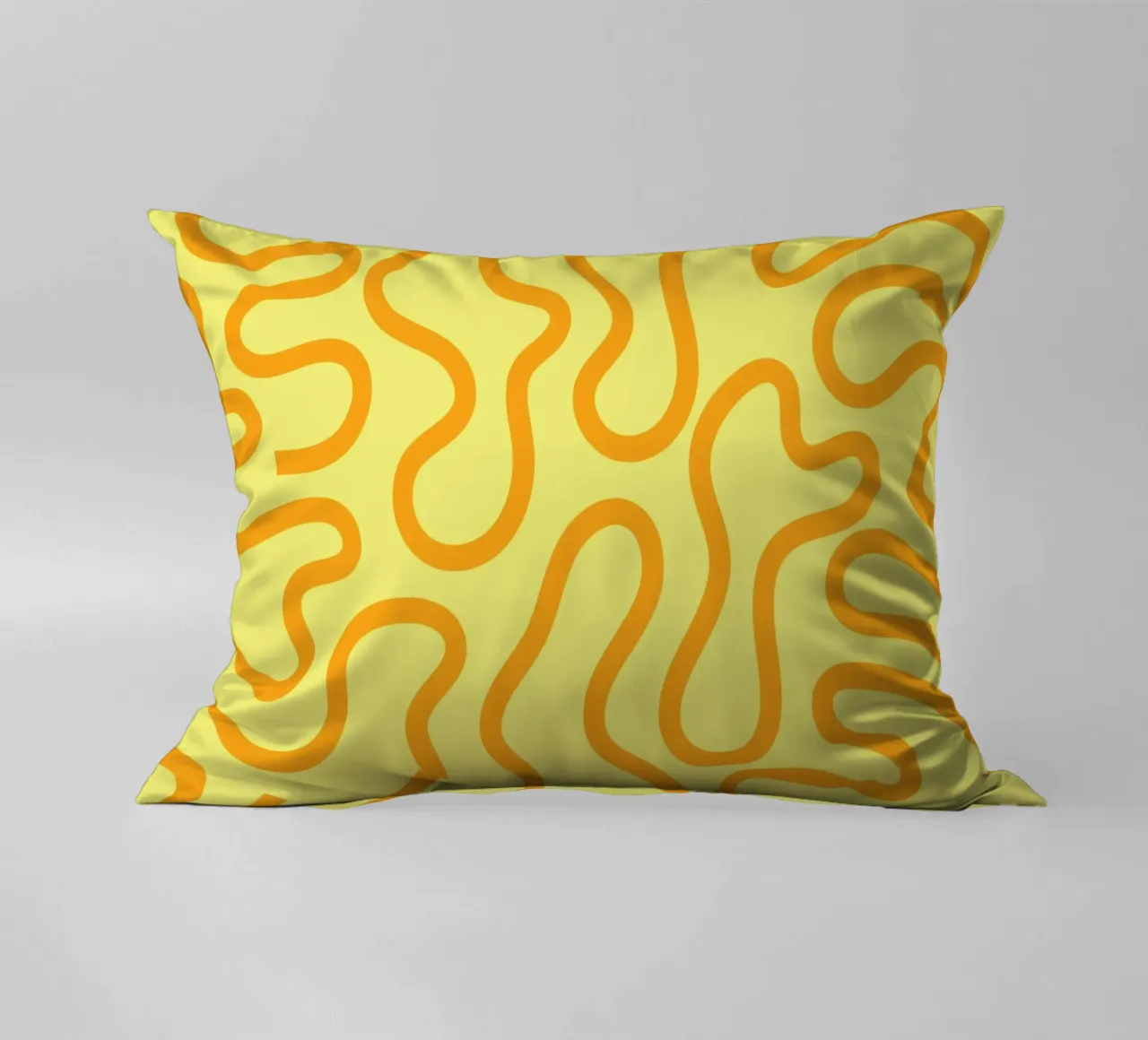 Line Art Käse gelb Kissen von Studio Fun Boy