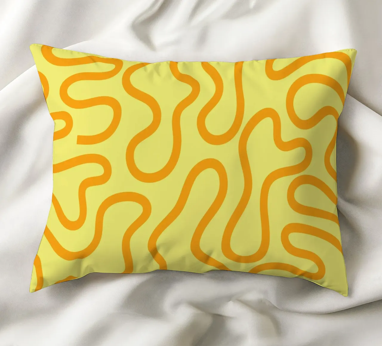 Line Art Käse gelb Kissen von Studio Fun Boy