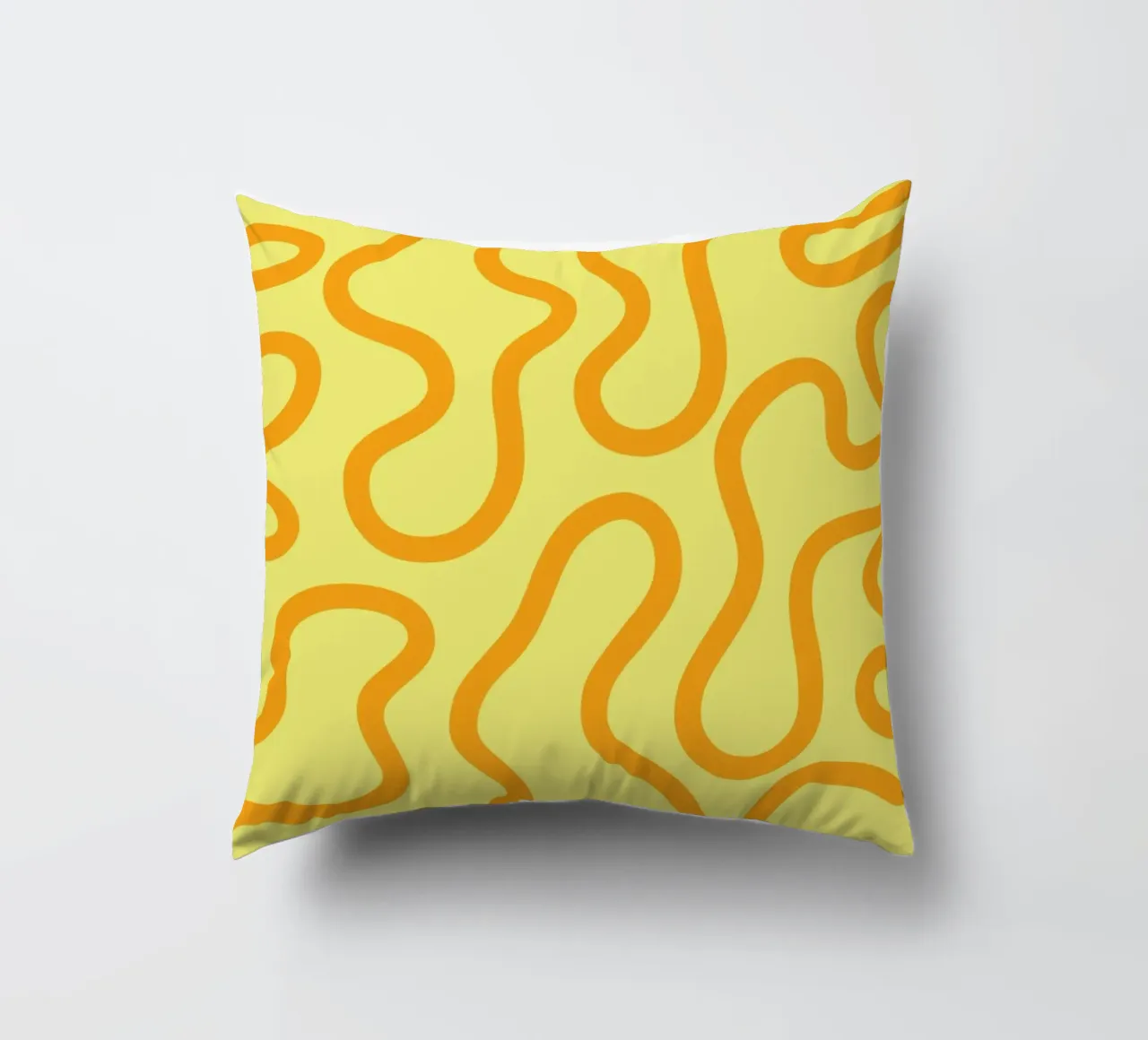 Line Art Käse gelb Kissen von Studio Fun Boy