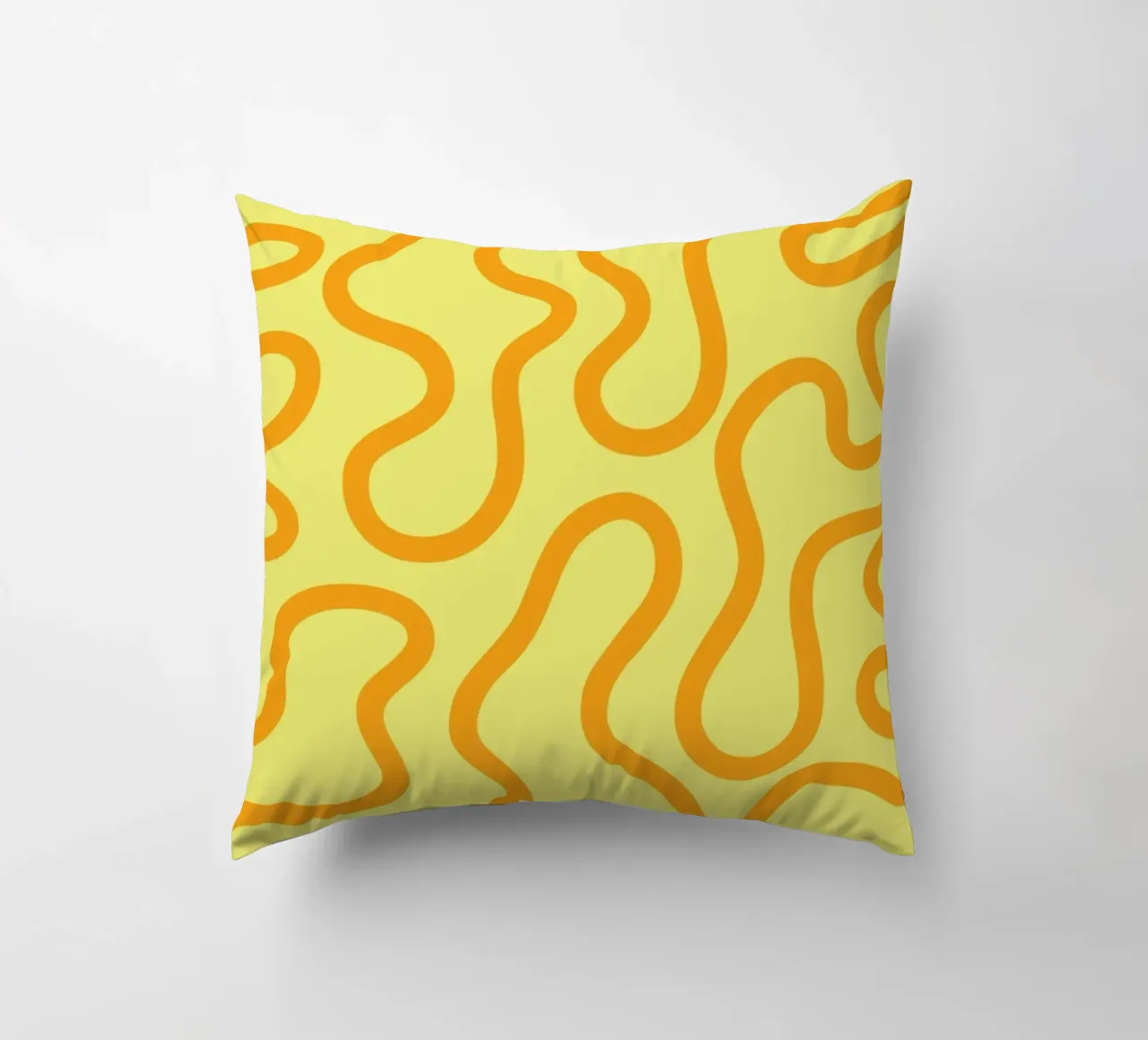 Line Art Käse gelb Kissen von Studio Fun Boy