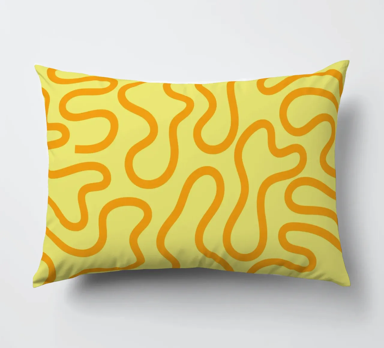 Line Art Käse gelb Kissen von Studio Fun Boy