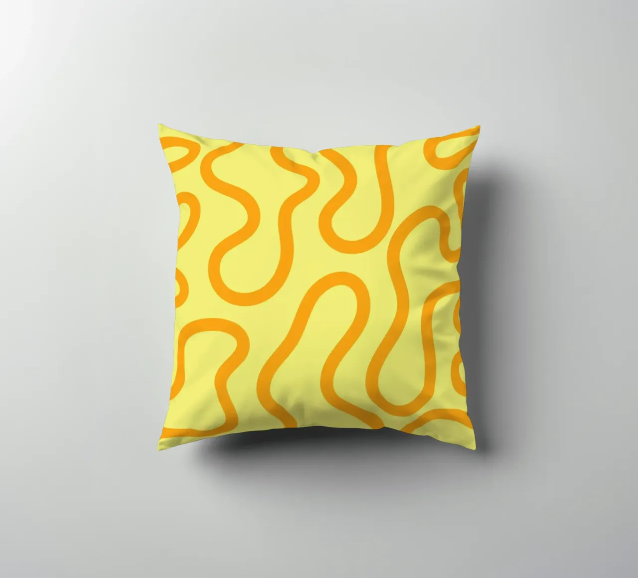 Line Art Käse gelb Kissen von Studio Fun Boy