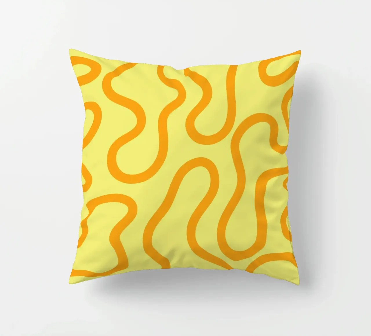 Line Art Käse gelb Kissen von Studio Fun Boy