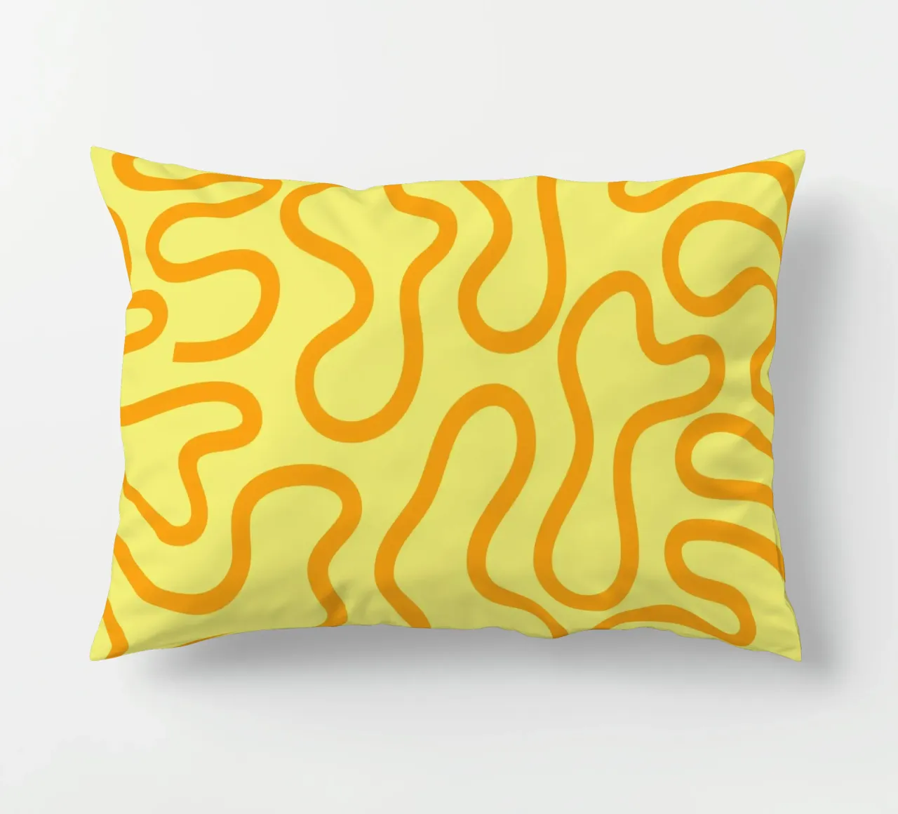 Line Art Käse gelb Kissen von Studio Fun Boy