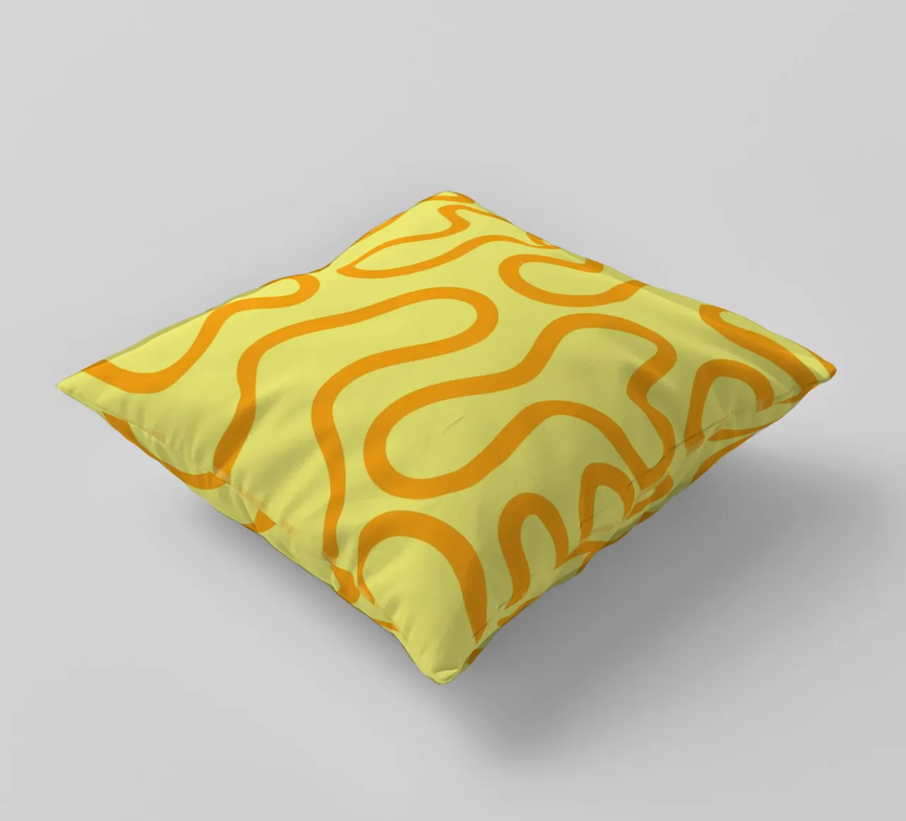 Line Art Käse gelb Kissen von Studio Fun Boy