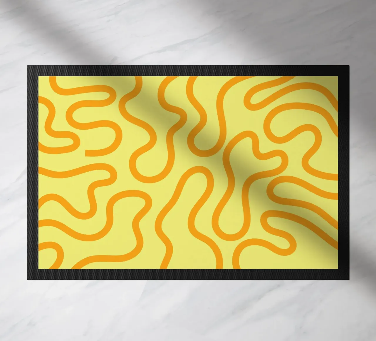 Lijnkunst kaas geel deurmat van Studio Fun Boy