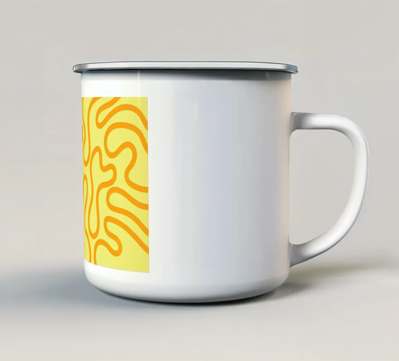 Dessin au trait fromage jaune mug en émail de Studio Fun Boy
