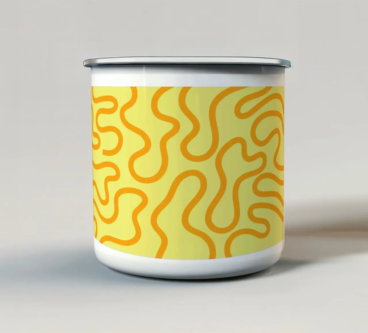 Dessin au trait fromage jaune mug en émail de Studio Fun Boy