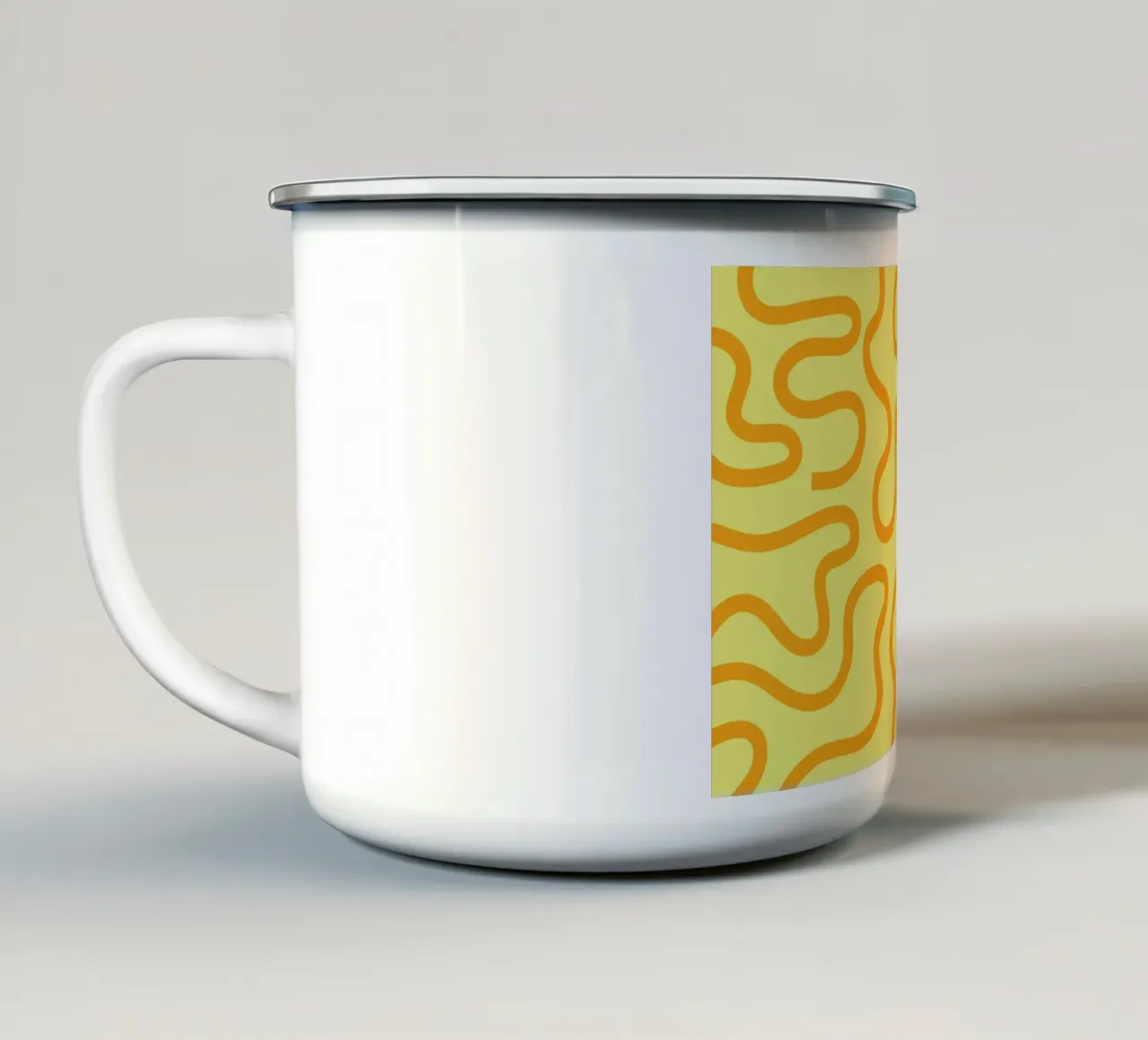 Dessin au trait fromage jaune mug en émail de Studio Fun Boy