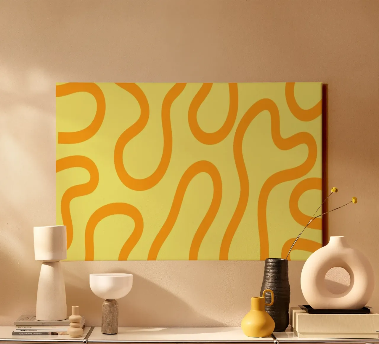 Dessin au trait fromage jaune toile de Studio Fun Boy