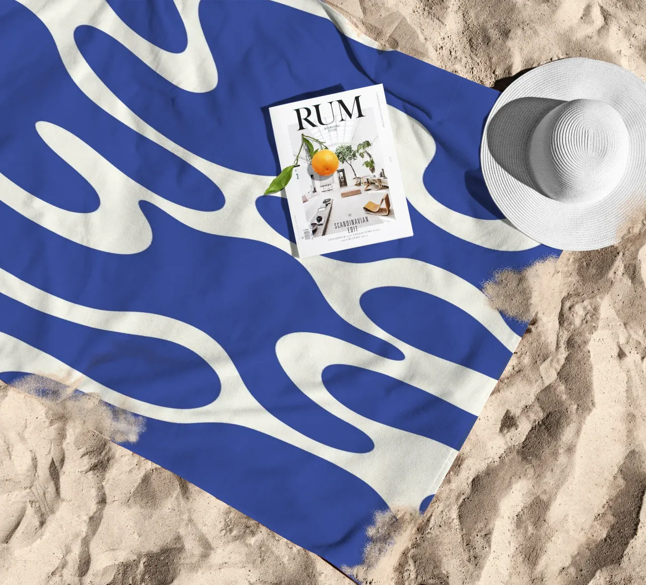 Fiume liquido blu astratto telo mare da Studio Fun Boy