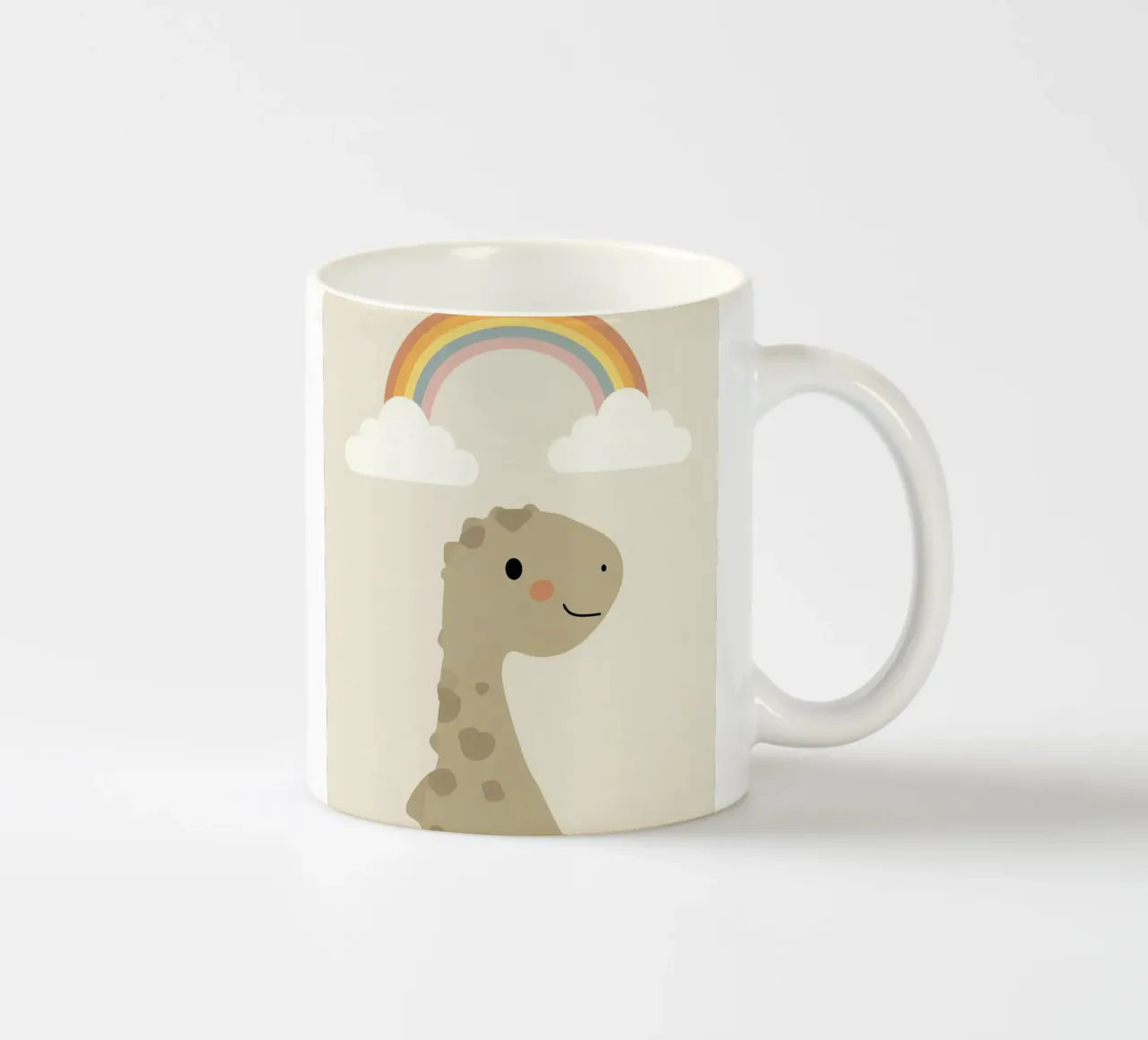 Cute Cartoon dinosauro e arcobaleno tazza in ceramica da DesignDoodle