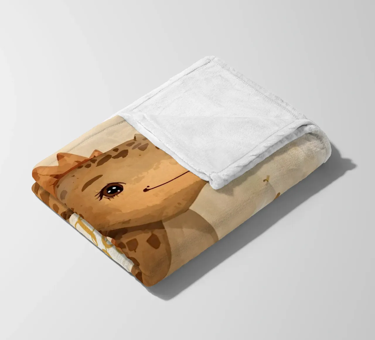 Un simpatico dinosauro con in mano lo striscione "Be Brave Little One". coperta in pile da DesignDoodle