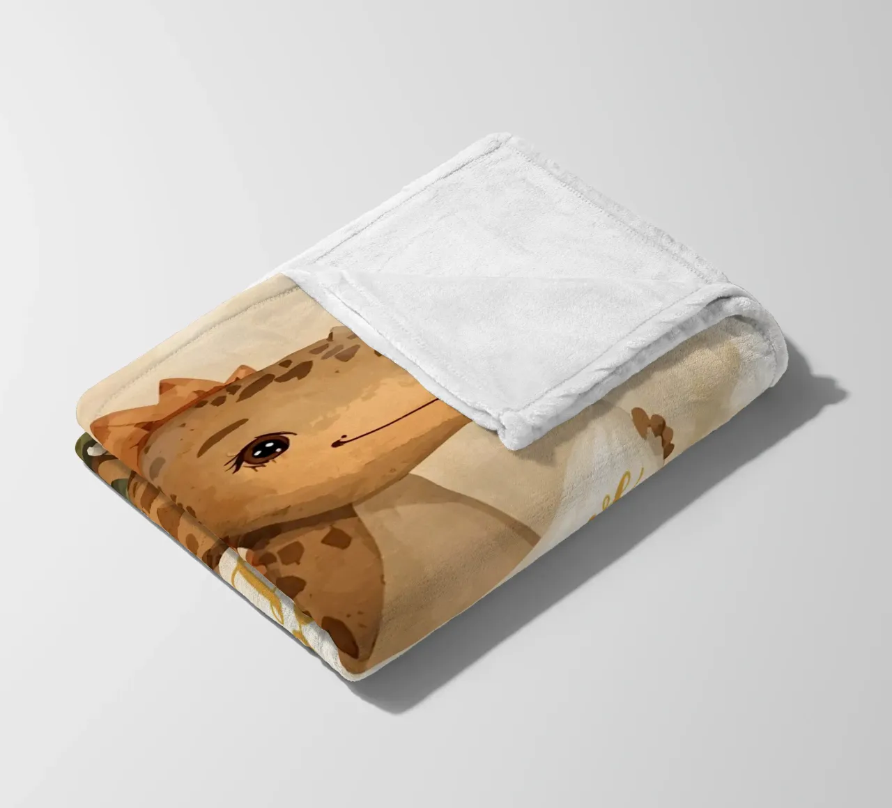 Un simpatico dinosauro con in mano lo striscione "Be Brave Little One". coperta in pile da DesignDoodle