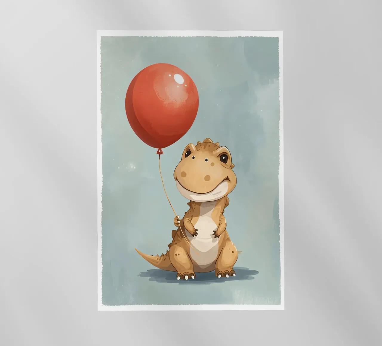 Dinosauro carino con in mano un palloncino rosso pellicola backlit da DesignDoodle