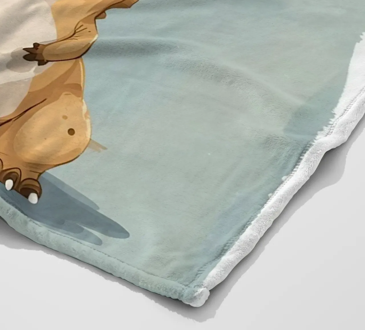 Dinosauro carino con in mano un palloncino rosso coperta in pile da DesignDoodle